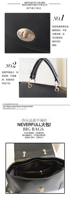 免费代理2014新款潮手提包转锁包潮流时尚单肩包包简约复古包批发